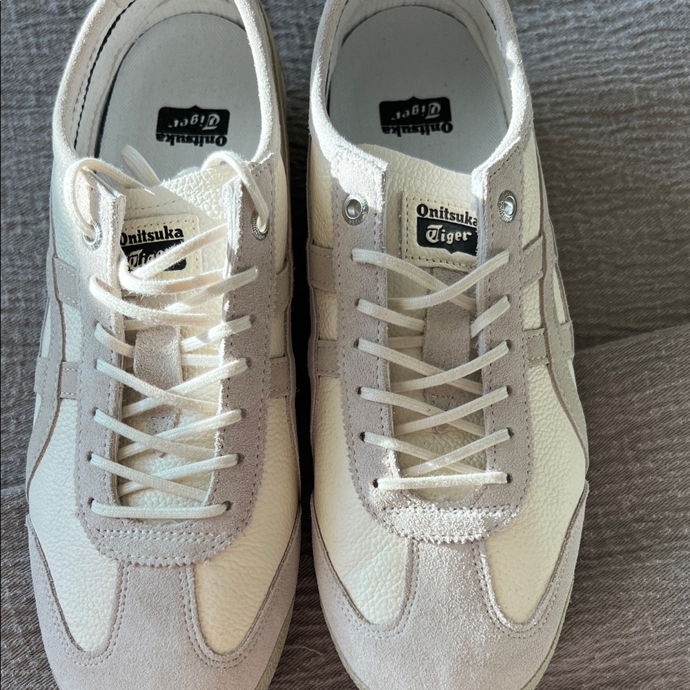 Onitsuka Tiger by Asics Cream and Beige Women's Athletic Sneakers - Picture 2 of 8